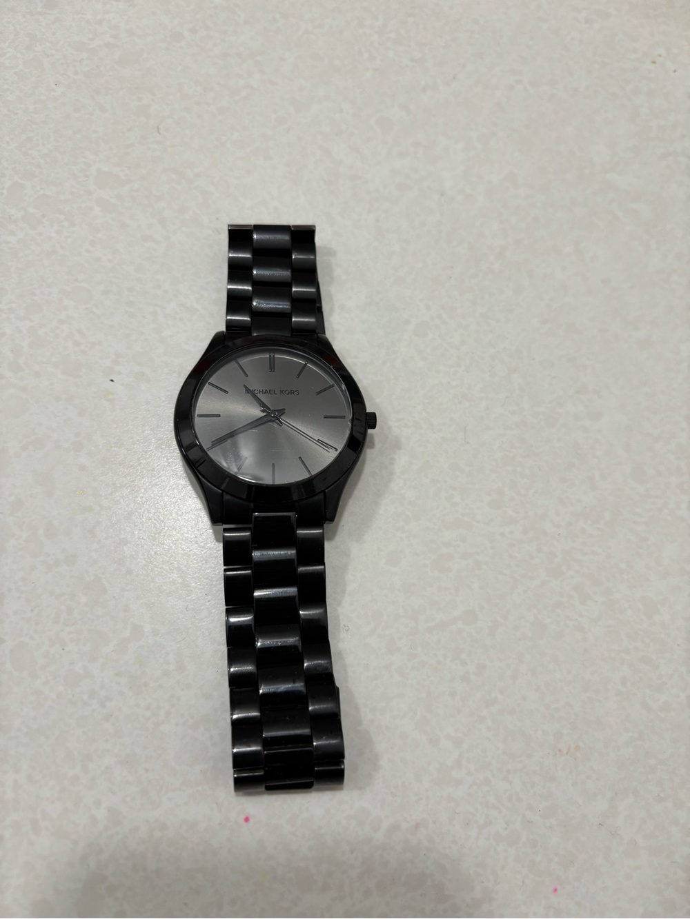 Michael Kors Black Bracelet Watch with Silver Dial